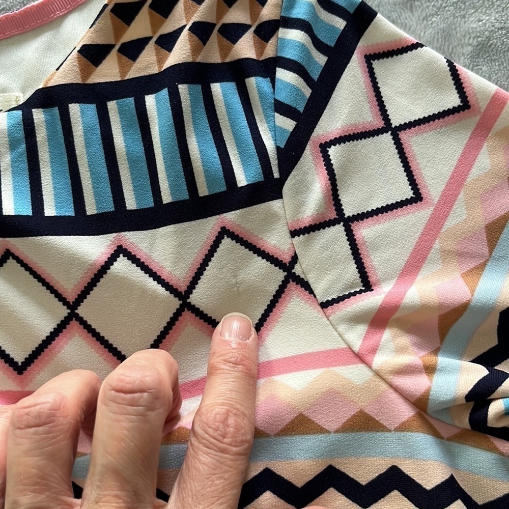 Eliza J Geometric Print Dress Pastel Size 6 - Picture 15 of 16